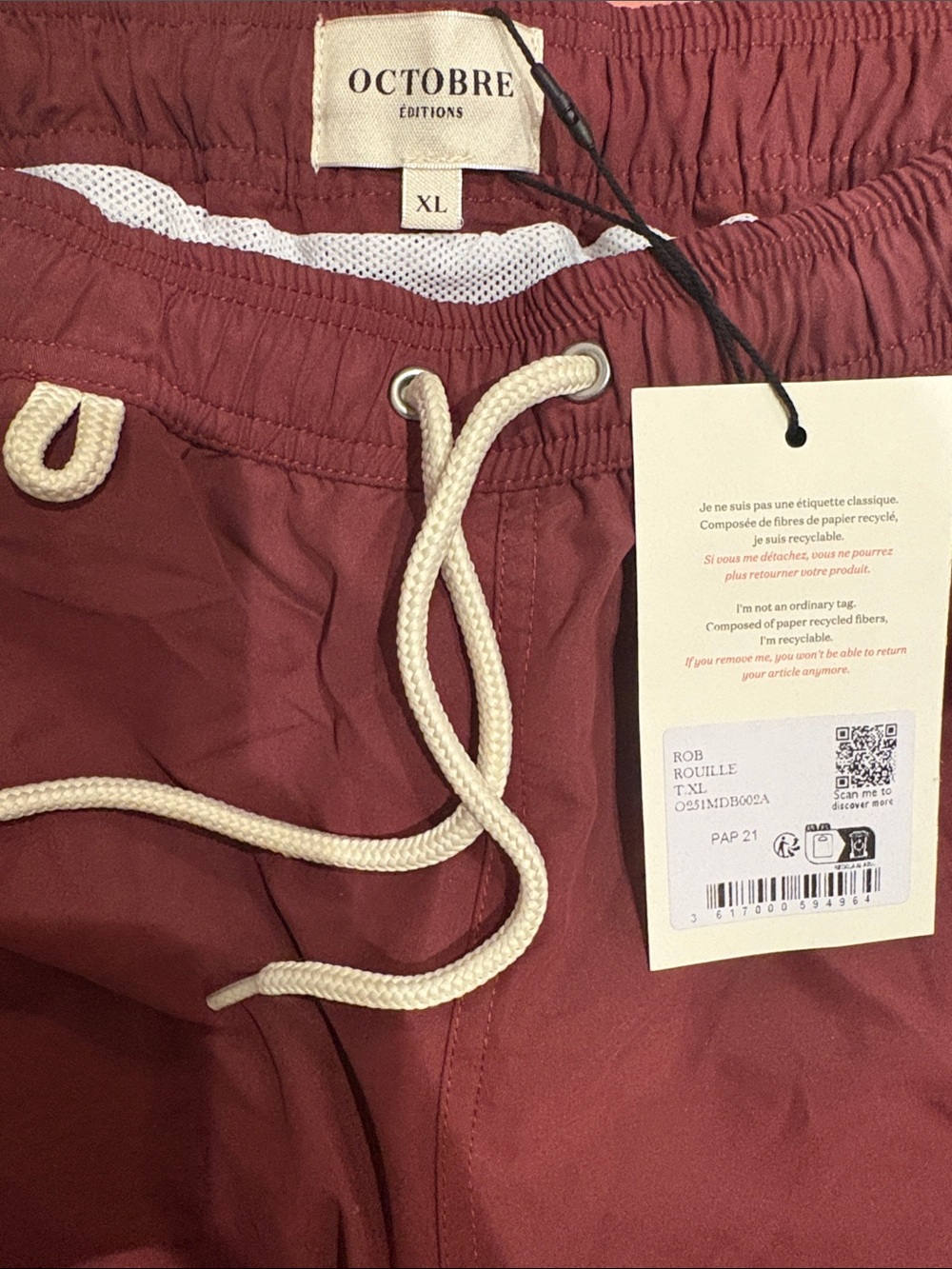NWT OCTOBRE ROB SWIM SHORT RUST - Picture 3 of 4